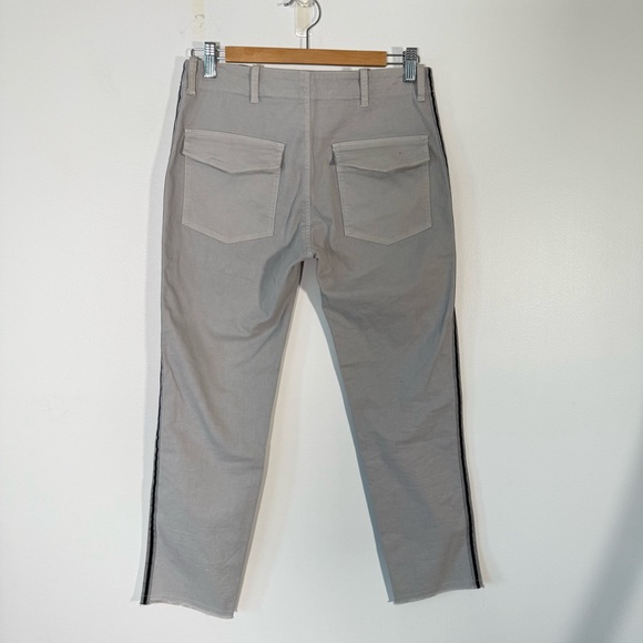 Nili Lotan Jenna Low Rise Slim Pant Cotton Grey Tuxedo Stripe Minimalist 4 - Picture 2 of 11